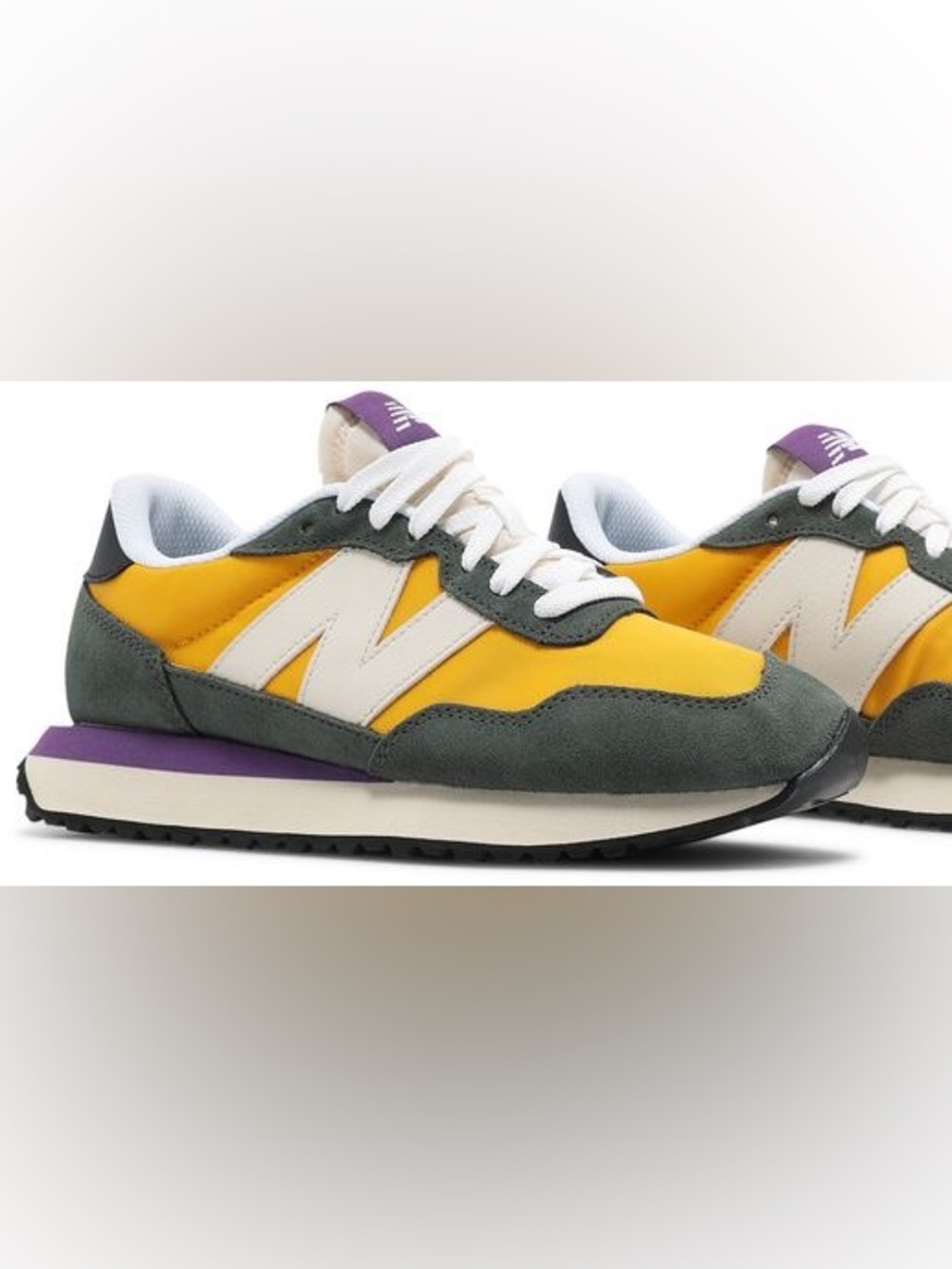 New Balance Yellow, Gray & Purple Retro Runner Sneakers